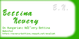 bettina nevery business card